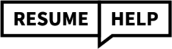 ResumeHelp comment bubble black and white rectangle logo.