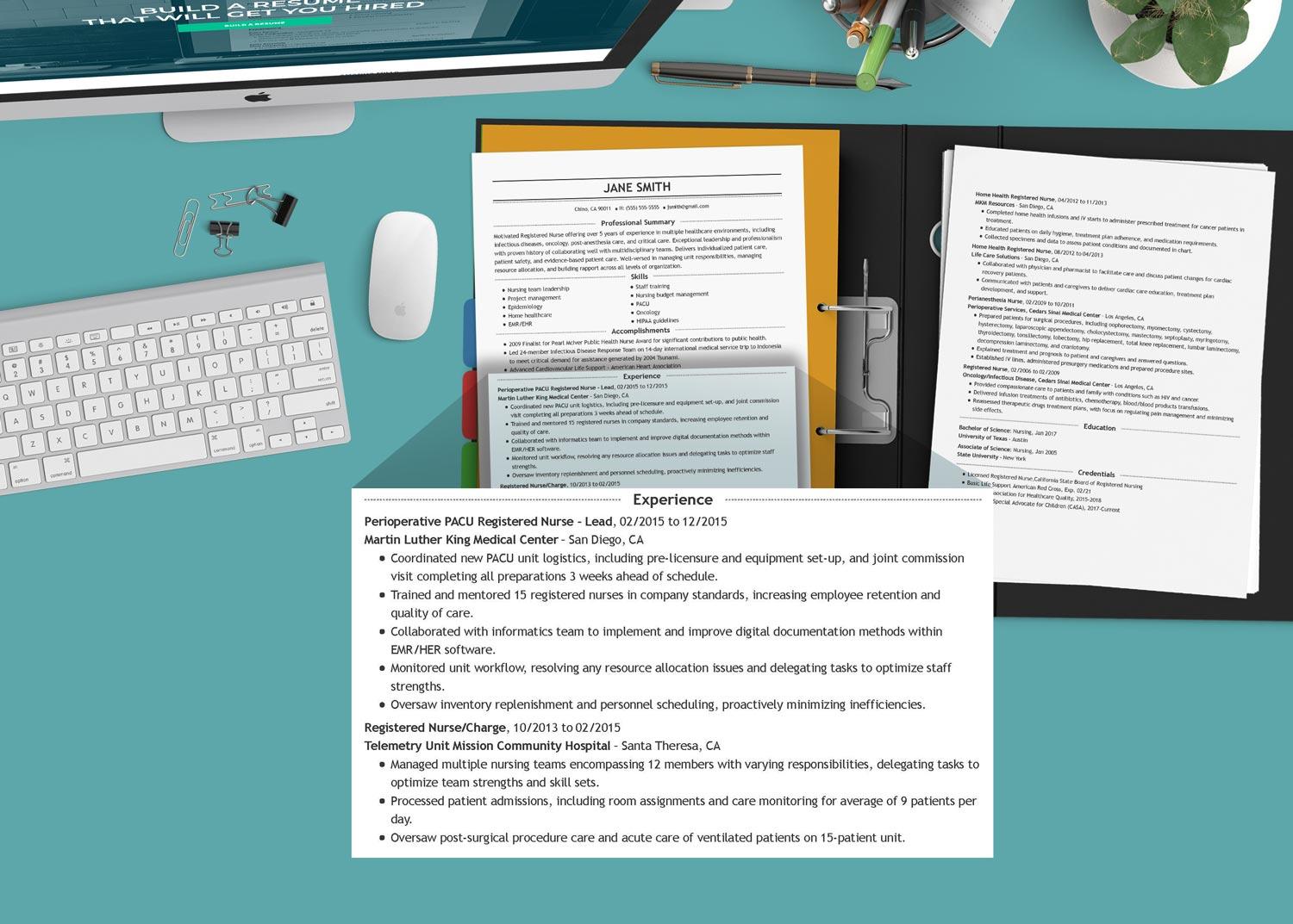 nurse resume writing: the experience section