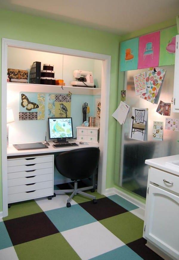 Closet Converted into a Home Office Works