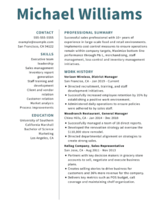 Functional resume Examples