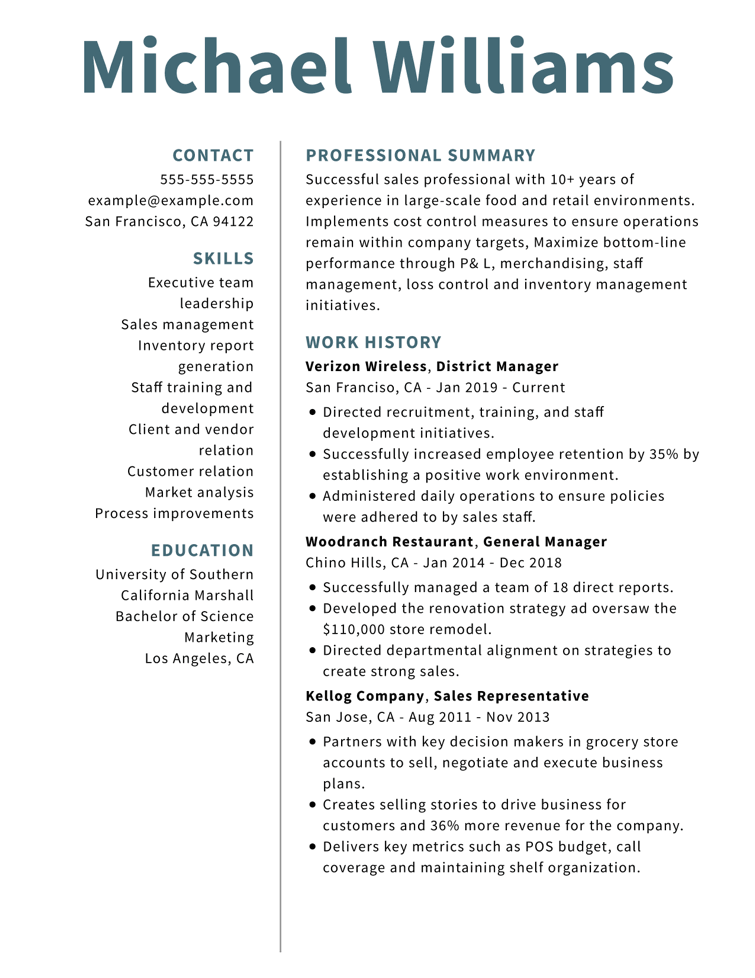 HR Manager Resume Example