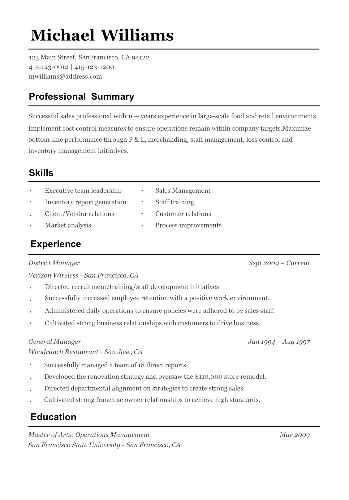 Resume Example