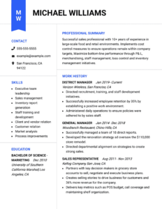 Example using resume tips and Blueprint template.