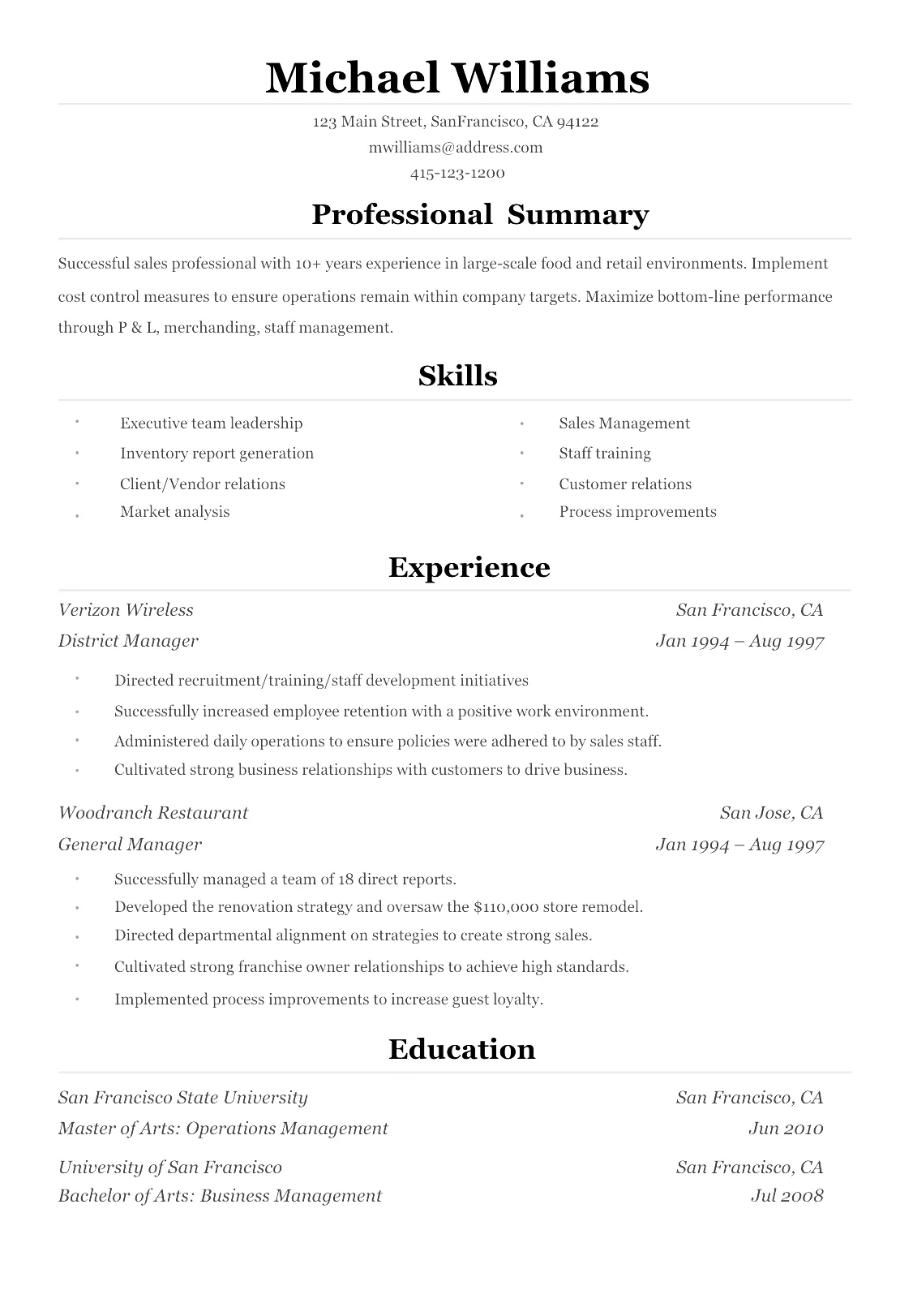 Resume Example