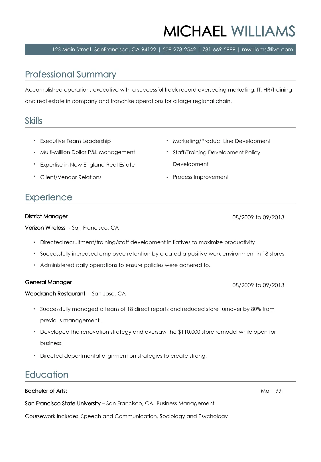 Resume Example