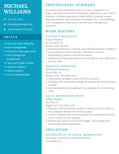 Functional resume Examples
