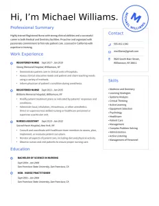 Resume example using Greetings template with blue stamp.
