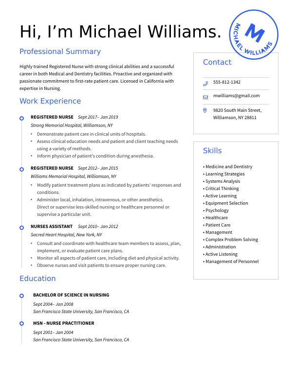 Project Manager Resume Example