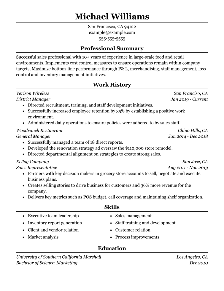 professional summary for resume supervisor