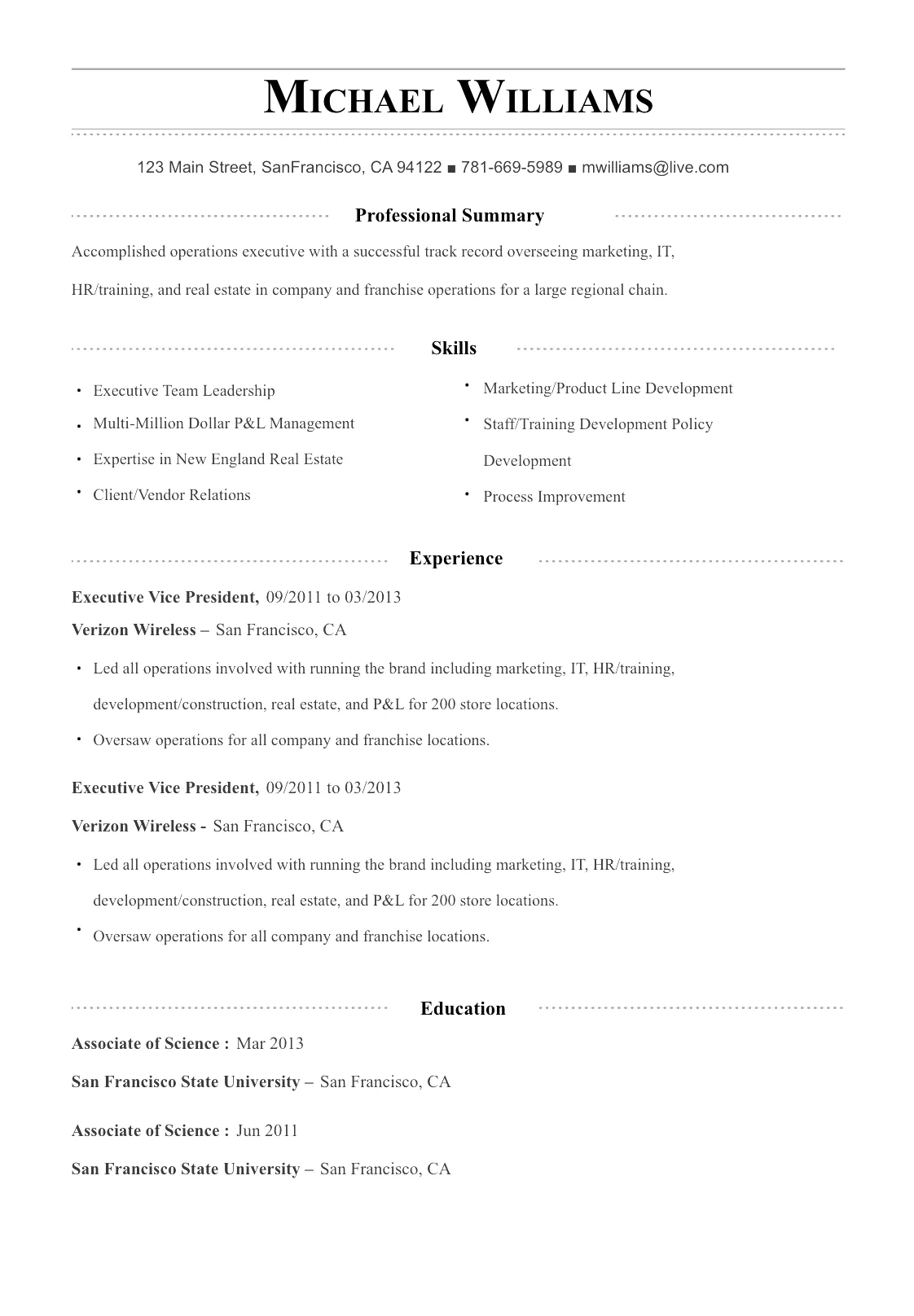 Resume Example