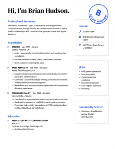 Resume example with resume skills