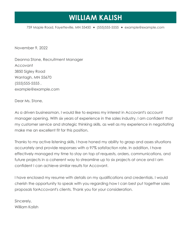 application letter for accounting manager