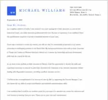 Cover Letter Example with blue square