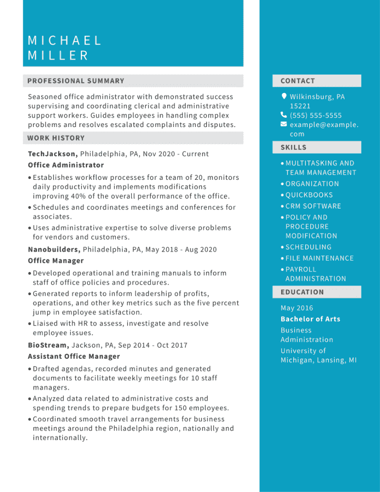 Office Administrator Resume Examples & Tips for 2024