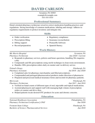 How To Write A Pharmacy Technician Resume Examples 