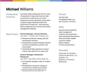 Film Resume Examples