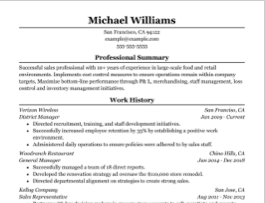 Cinematic template with resume objective section example.