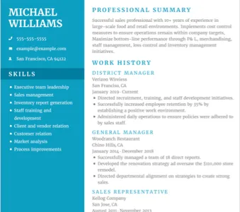 Film Resume Example
