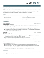 Bank Teller Resume Examples With Skills Job Description