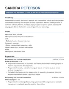 CV with right justified sections and contact info in header bar as an example of how to write a CV.