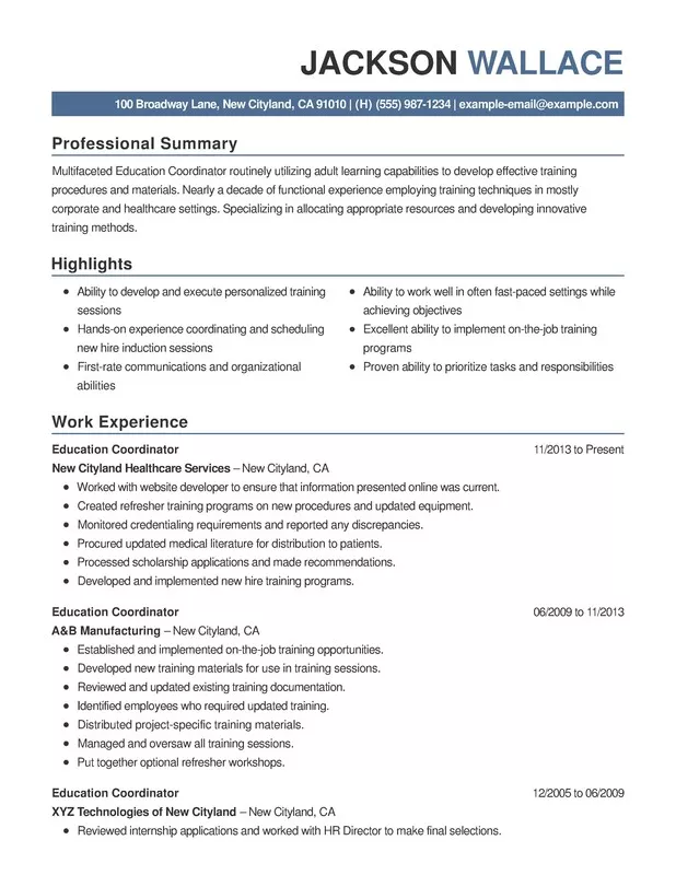 curriculum vitae sample