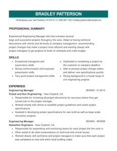Project Manager CV Examples