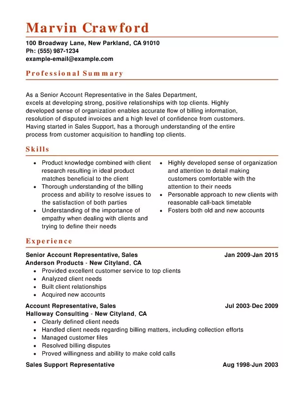 best CV example