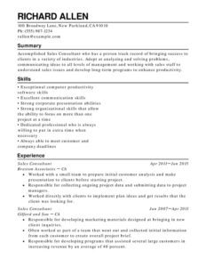 How to write a CV example with right justified sections and all black text.
