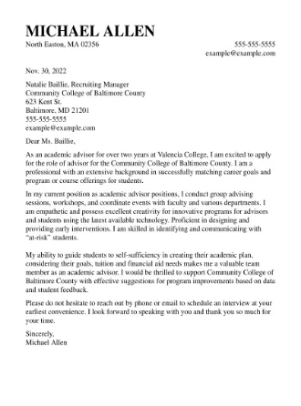 closing academic cover letter