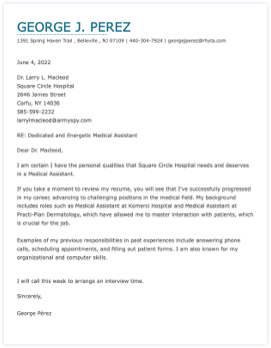 Cover letter example for an Assistant Manager job application.