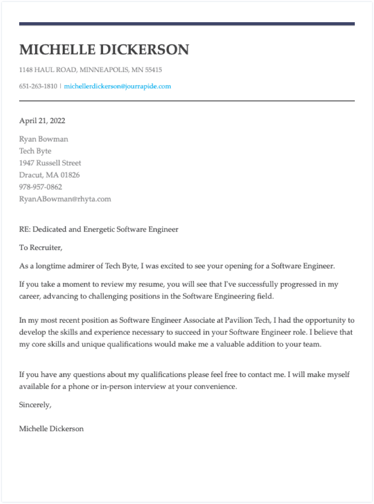 Returning to workforce cover letter example