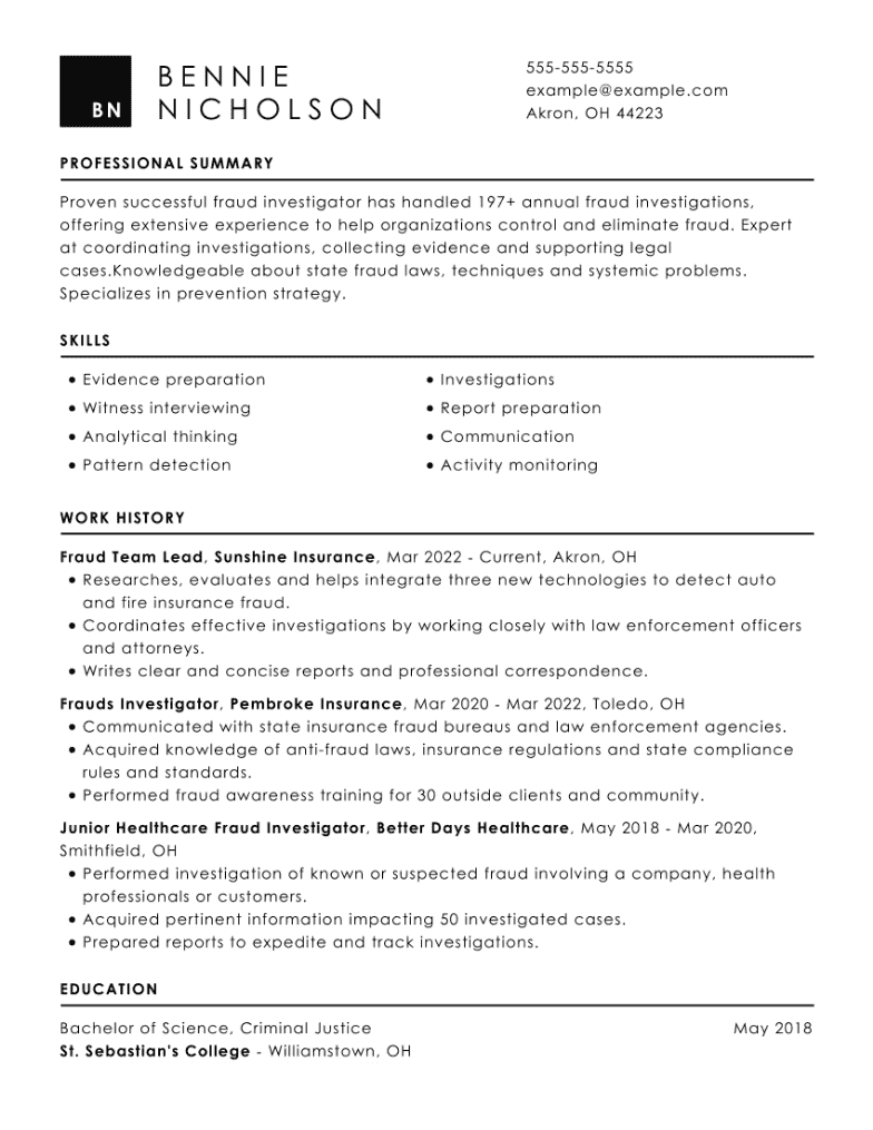 resume profile examples general