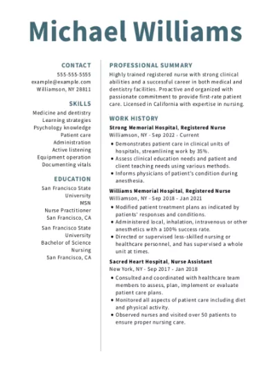 Hollywood resume builder template.