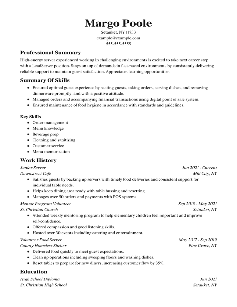 Hybrid resume example