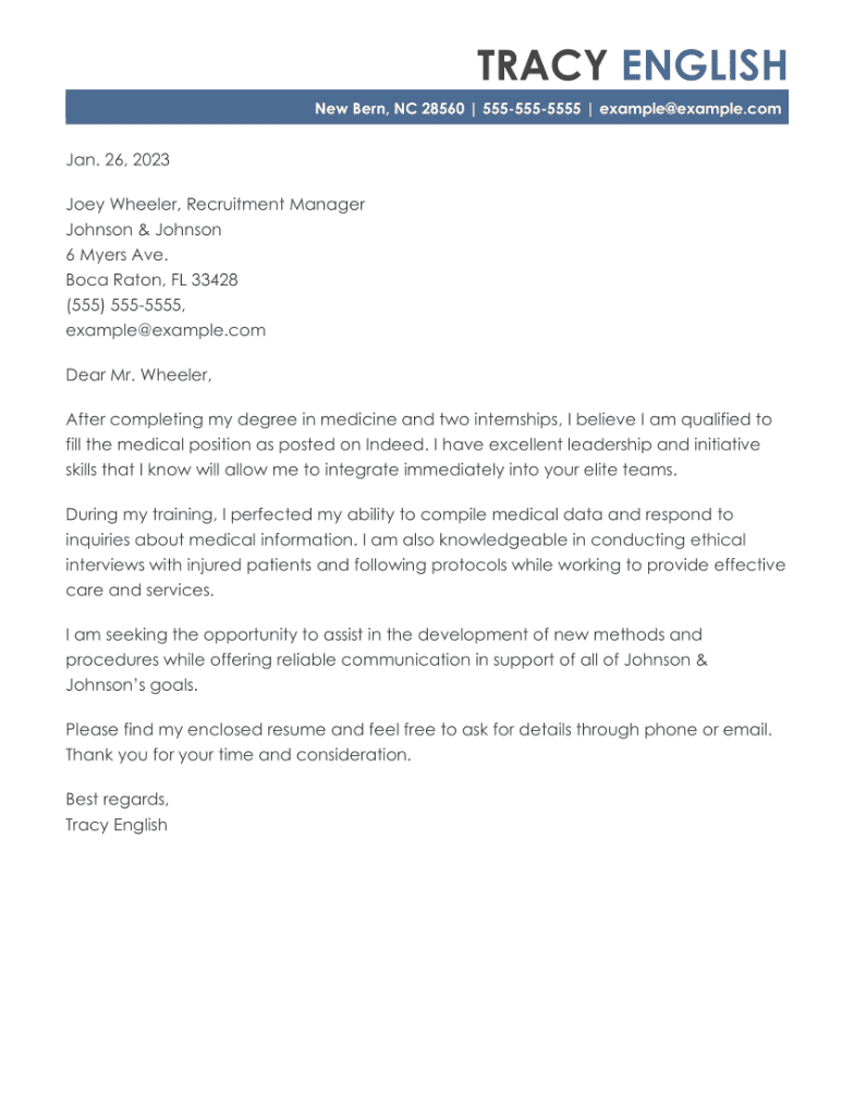 office medical cover letter examples