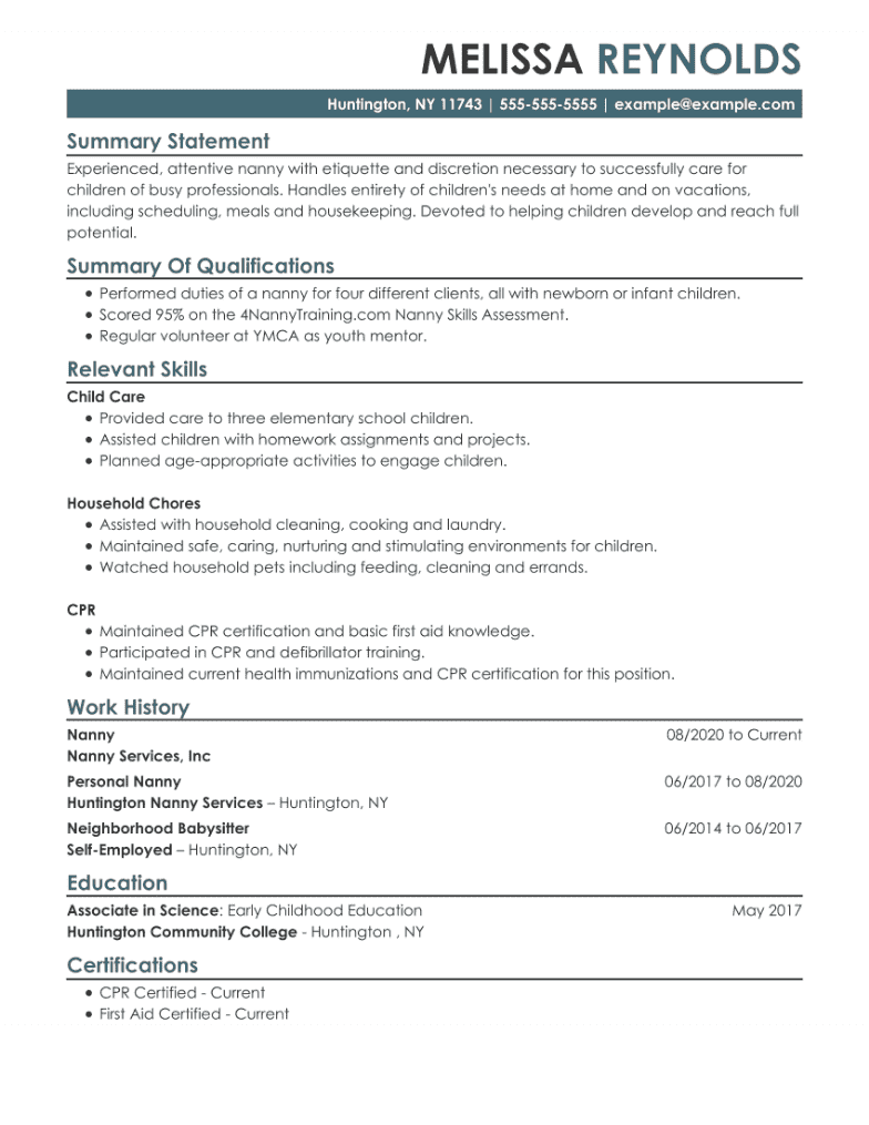 Nanny Resume Examples That Work - Nanny Resume Example RH 1 1 Min.webp