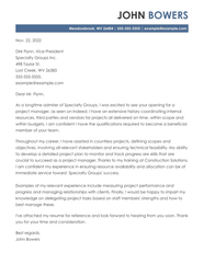 Project Manager Cover Letter Examples For 2024