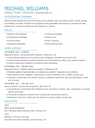 Classic resume builder template Gazelle with right justified sections.