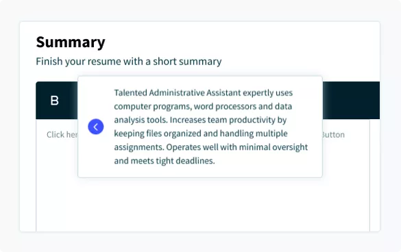 Resume builder example: how to add your resume summary section.