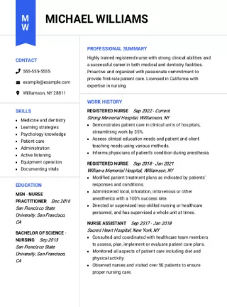 Creative resume builder Blueprint template.