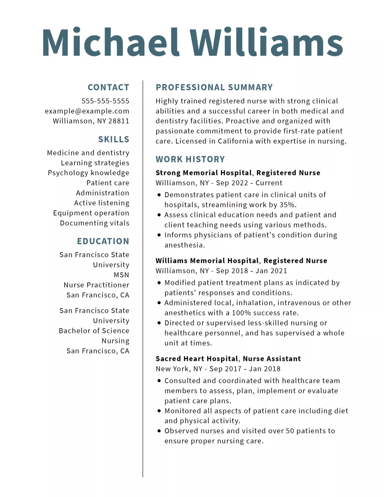 Hollywood Resume Template