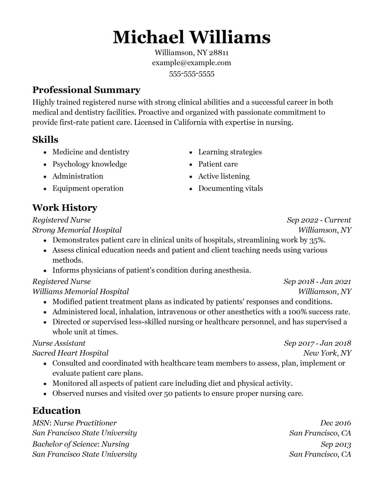 Providence Resume Template