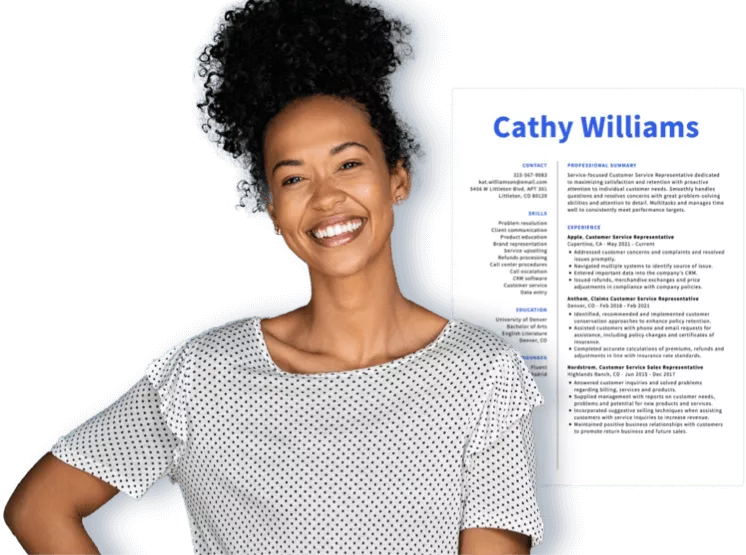 Girl happy to use ResumeHelp's resume builder