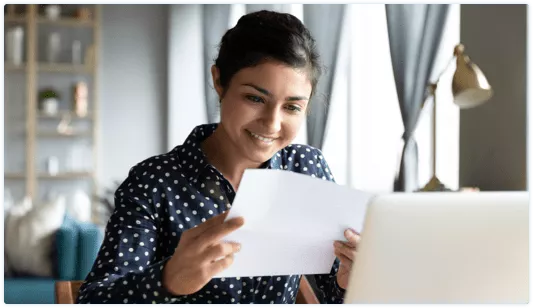 Woman with resume