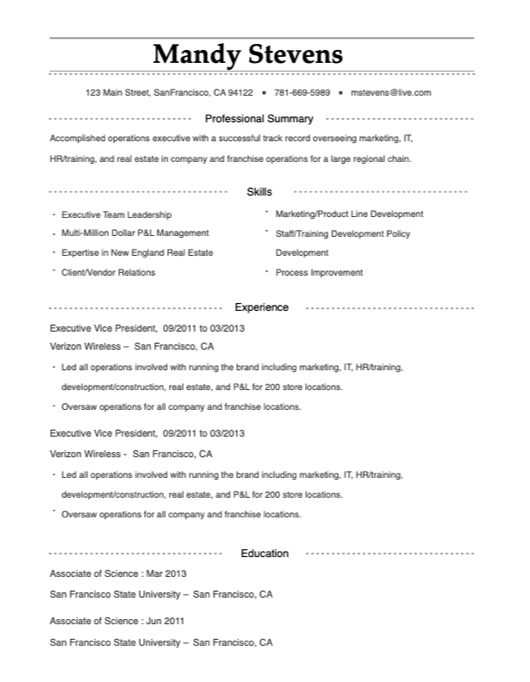 Resume references