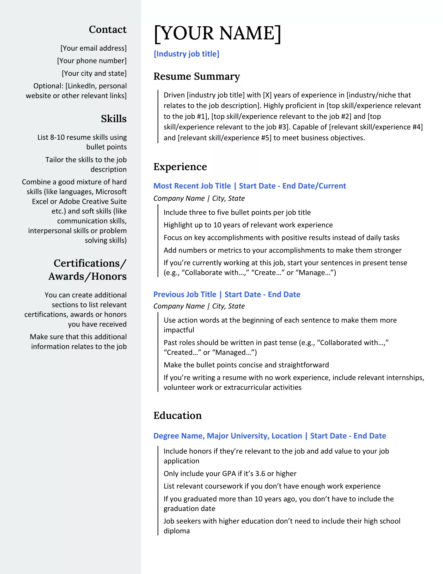 Aurora Resume Template