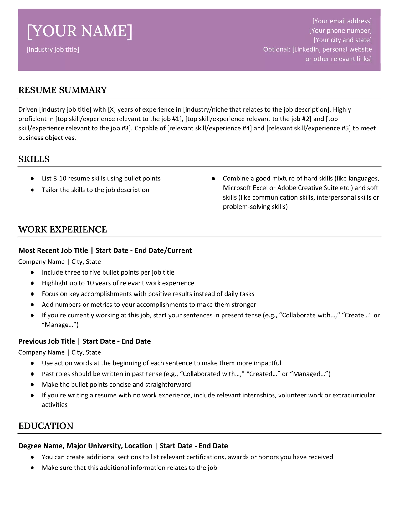 Elegance Resume Template