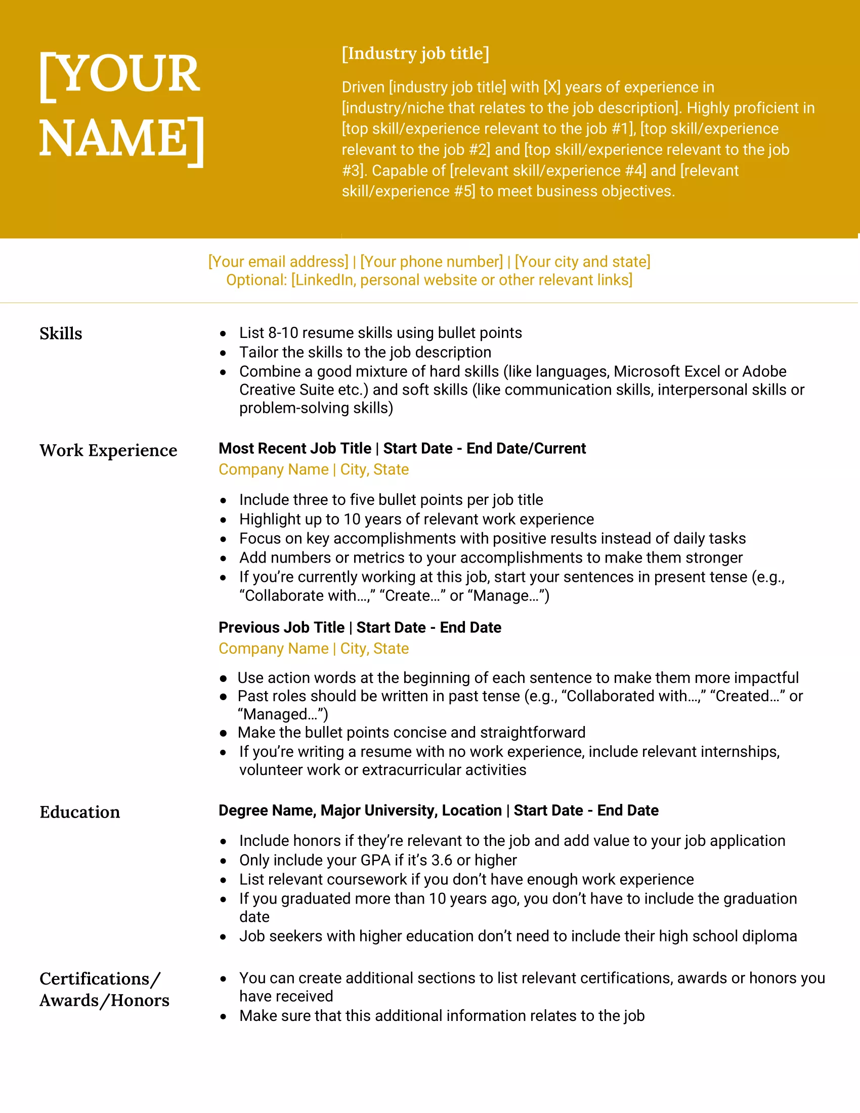 Zenith Resume Template