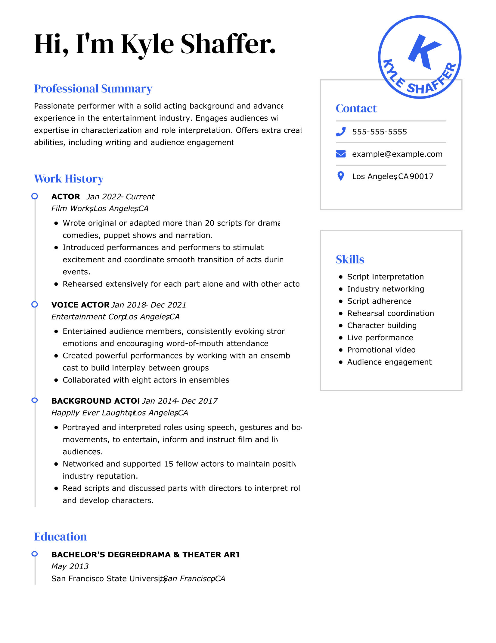 creative resume example