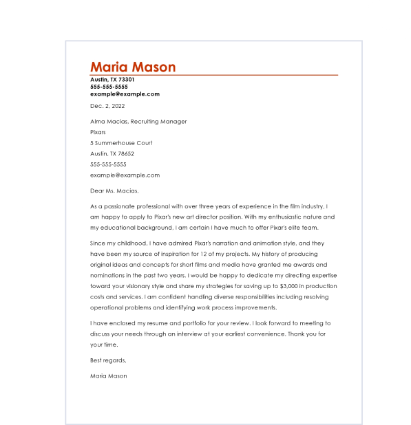 Cover Letter Builder Template